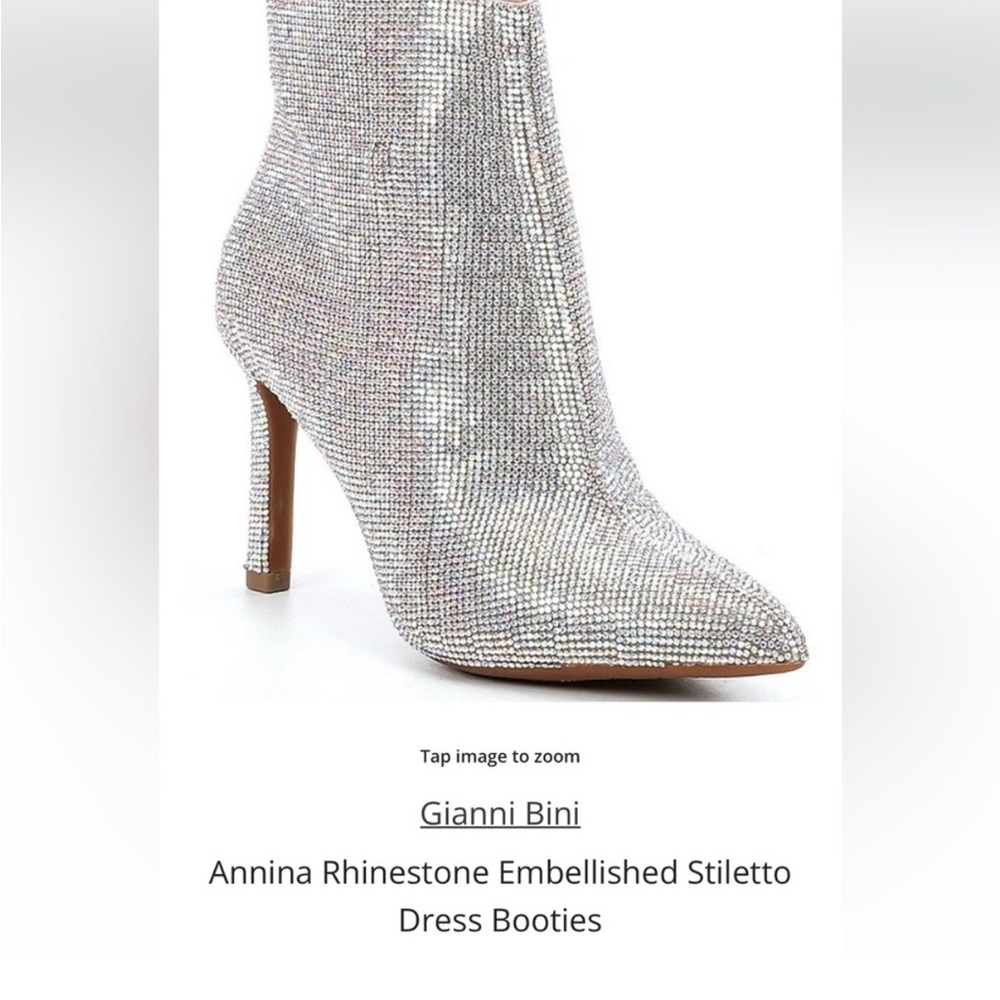 Gianni Bini Silver Sparkle Stiletto Boots